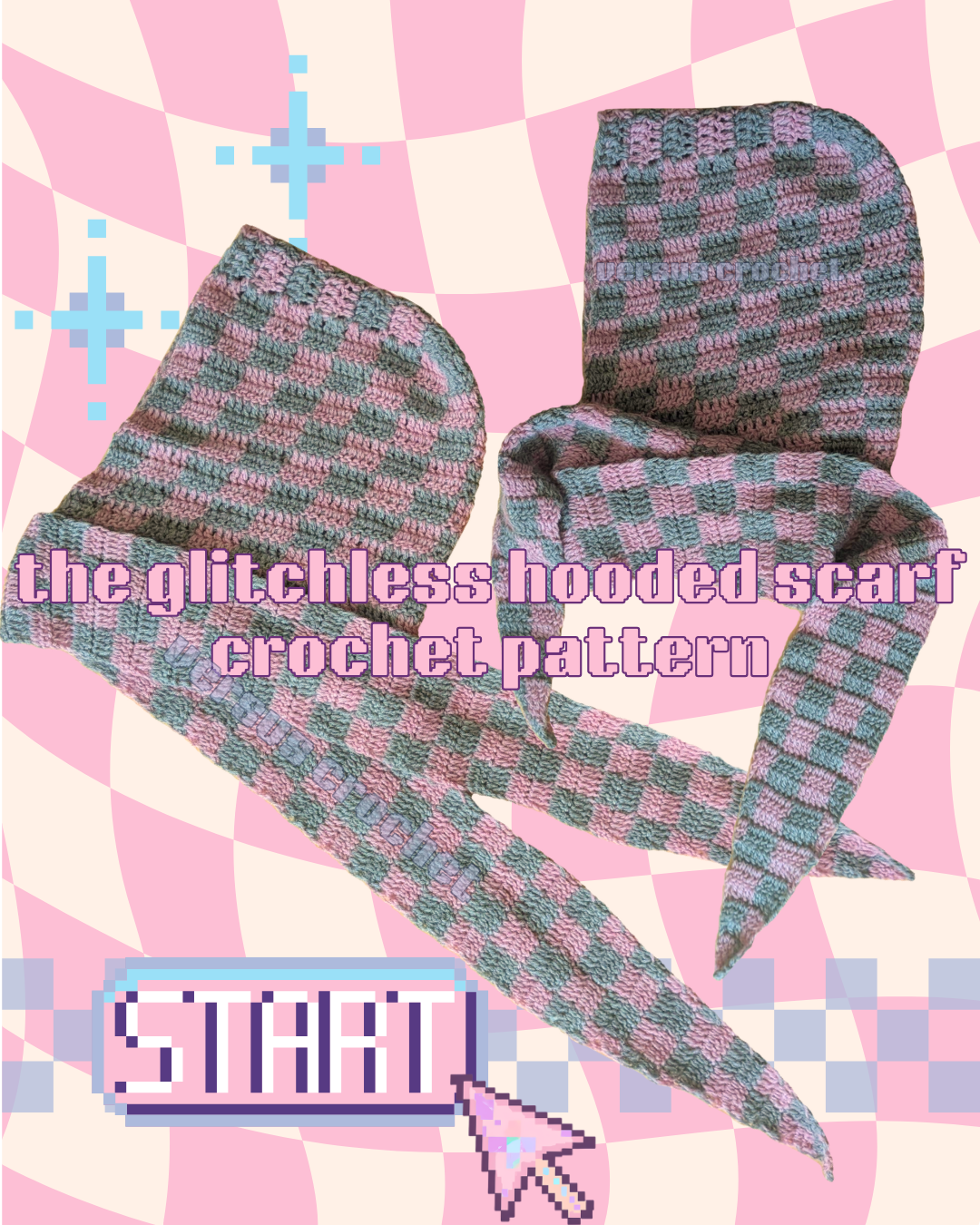 Glitchless Hooded Scarf Pattern